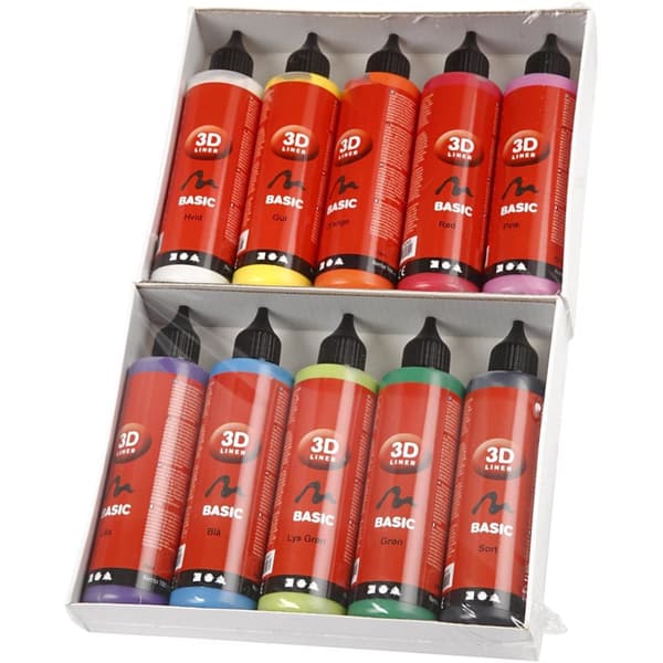 3D Liner, ass. farver, 10x100 ml/ 1 pk.