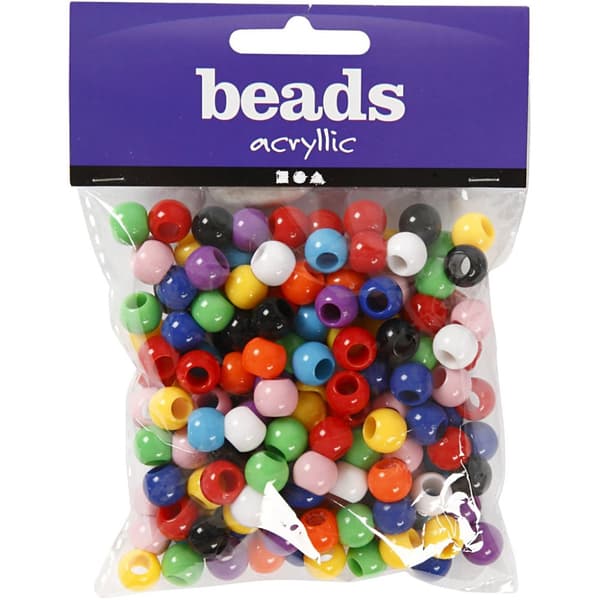 Plastpärlor Kongopärlor dia 10 mm Mix 110 ml