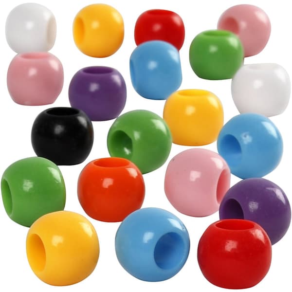 Plastpärlor Kongopärlor dia 10 mm Mix 110 ml