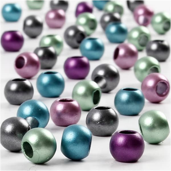 Plastpärlor Metallic Kongomix 10 mm 125 ml