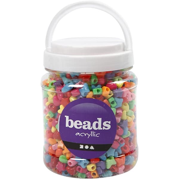 Figurperler, diam. 10 mm, hulstr. 3,5 mm, ass. farver, 400 g, 700 ml/ 1 ds.