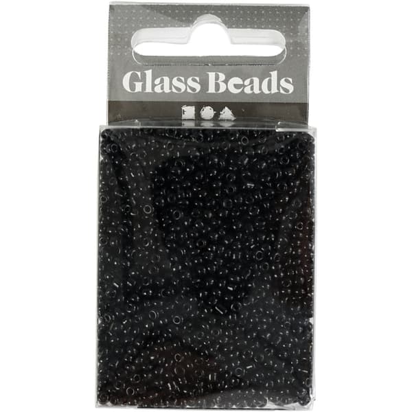 Rocaiperler, svart, dia. 2 mm, str. 12/0 , hullstr. 0,8 mm, 25 g/ 1 pk.