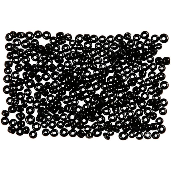 Rocaiperler, svart, dia. 2 mm, str. 12/0 , hullstr. 0,8 mm, 25 g/ 1 pk.