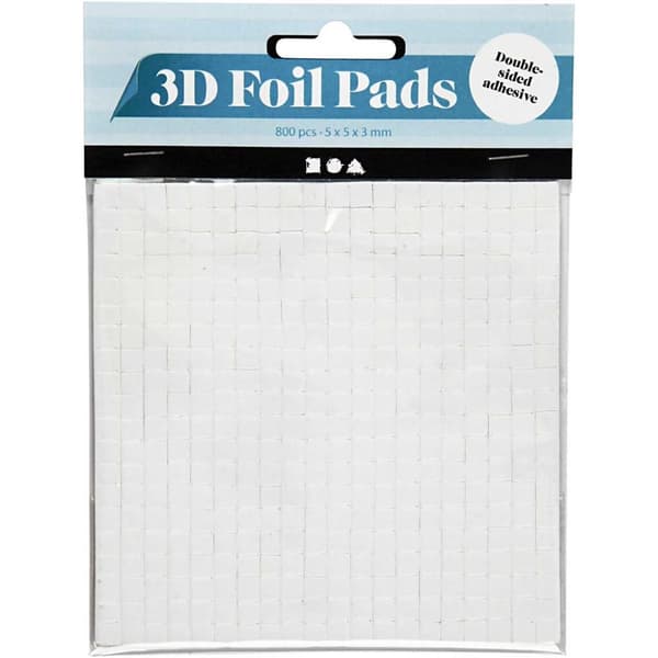 Fästkuddar Dubbelhäftande 3D 5x5x3 mm 10 Ark
