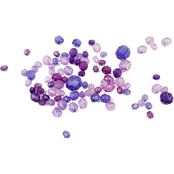 Plastpärlor Lila Facetterade 4-12 mm 45 g