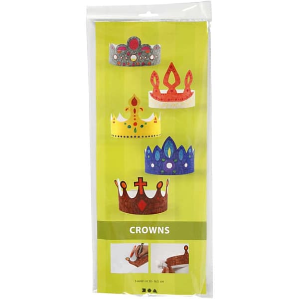 Kroner, H: 10-16,5 cm, L: 60 cm, 230 g, hvit, 5 stk./ 1 pk.