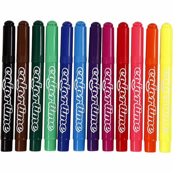 Tuschpennor 5 mm Standardfärger 12 st