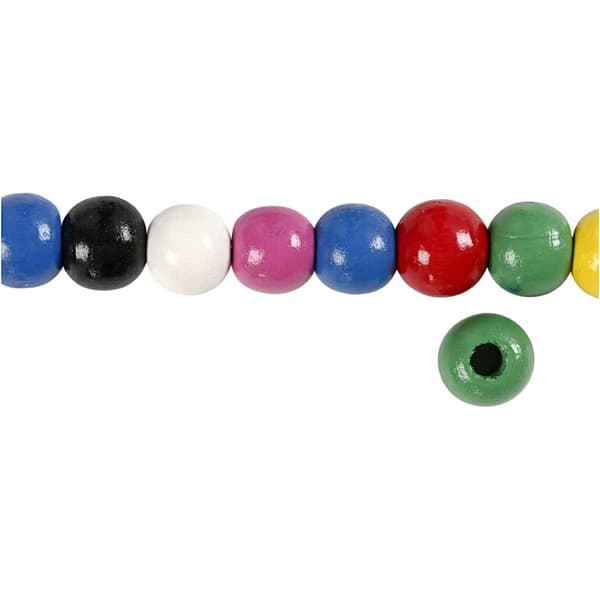 Träpärlor dia 12 mm Mix 22 g