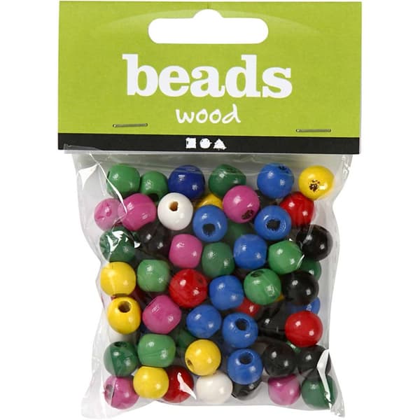 Träpärlor dia 12 mm Mix 22 g