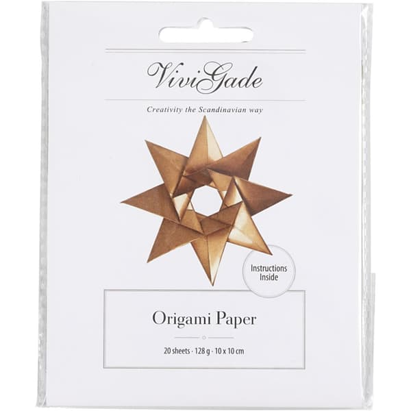 Origamipapper, guld, stl. 10x10 cm, 128 g, 20 ark/ 1 förp.