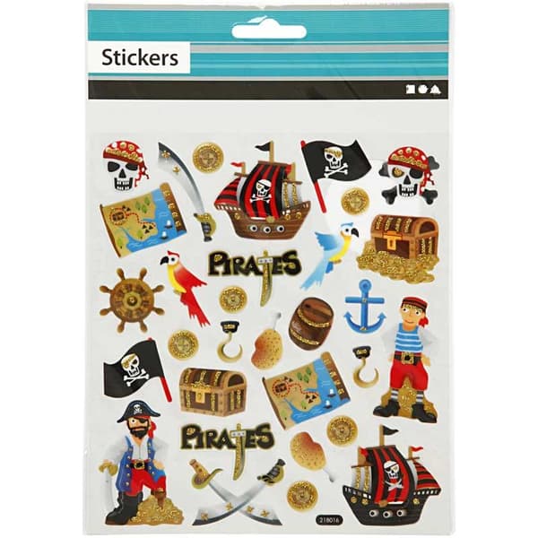 Stickers, pirater, ark 15x16,5 cm, 1 ark