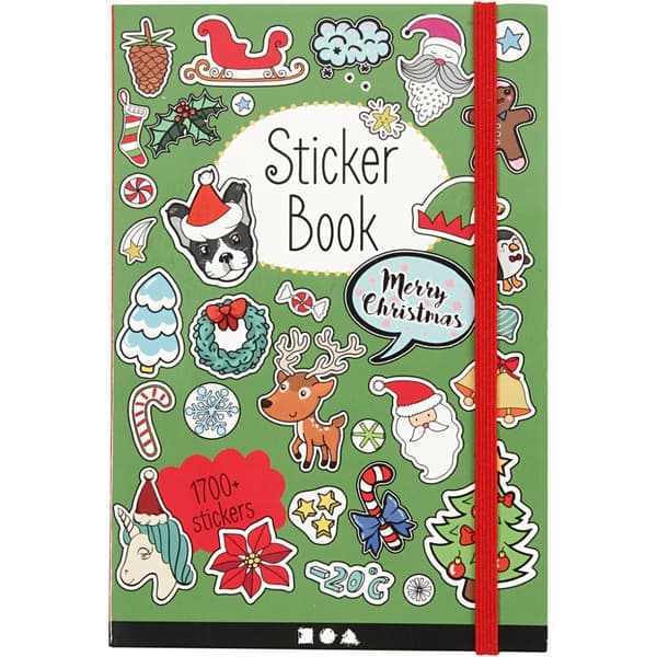 Bog med stickers, julemotiver, str. 11,5x17 cm, 76 ark, 1 stk.