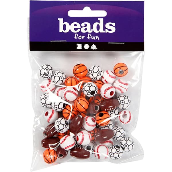 Plastpärlor Sport 45 gram mixade färger