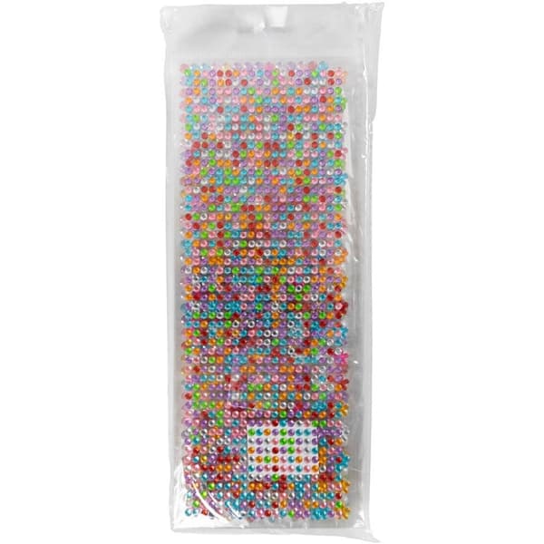 Rhinsten, diam. 2-10 mm, ark 27x9 cm, Indhold kan variere, 12 ass. ark/ 1 pk.