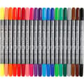 Miniatyrbillede 6 af 6: Colortime Dobbelttusch, streg 2,3+3,6 mm, standardfarver, 20 stk./ 1 pk.