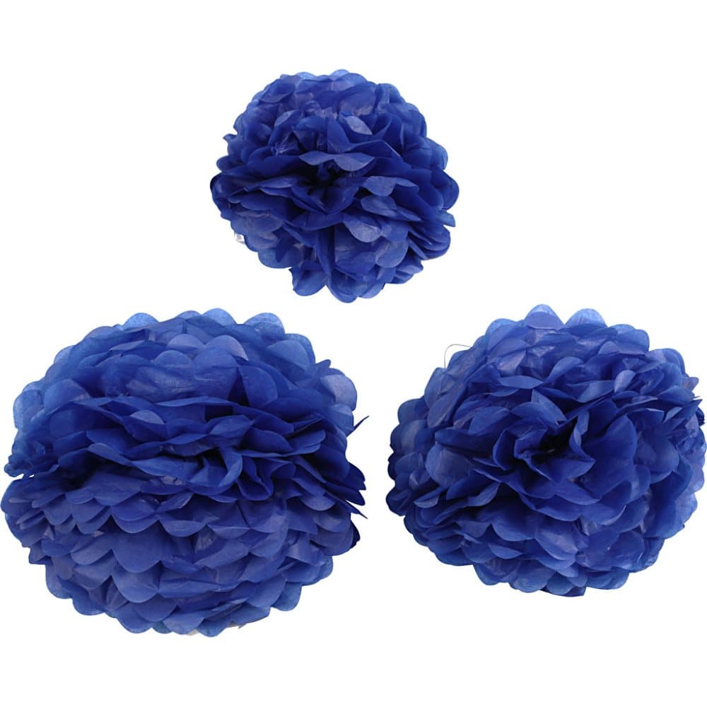 Pompoms Silkespapper Mörkblå