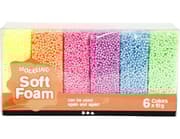 Soft Foam, neonfarver, 6x10 g/ 1 pk.