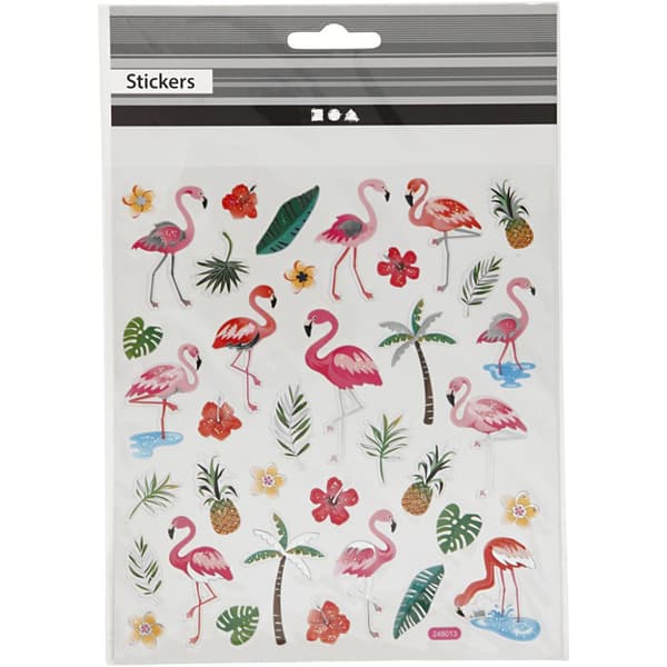 Stickers Flamingo 15x16,5 cm 1 ark