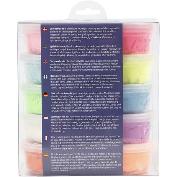 Silk Clay®, Basic 2, ass. farger, 10x40 g/ 1 pk.