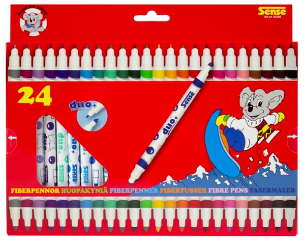 Tuschpennor Dubbelspets 24 st Sense