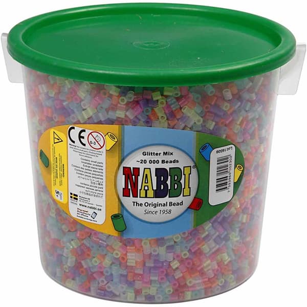 Rörpärlor 5x5 mm 20000 st Glitterfärger