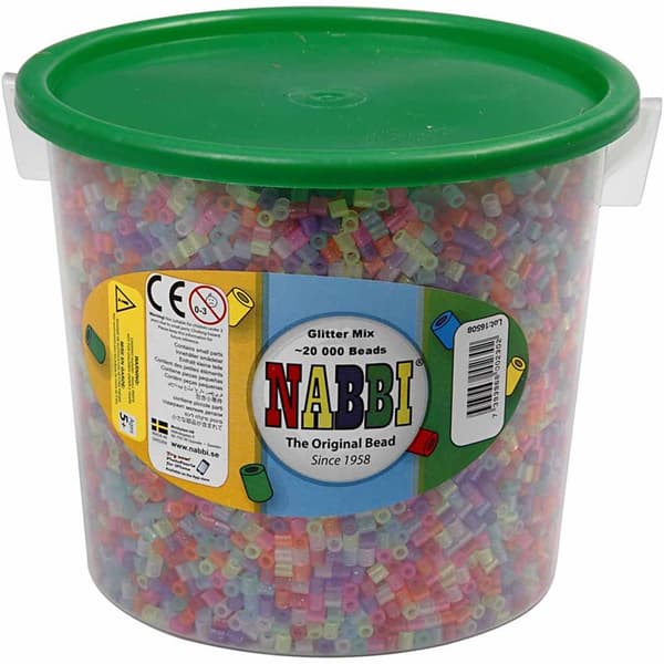 Rörpärlor 5x5 mm 20000 st Glitterfärger