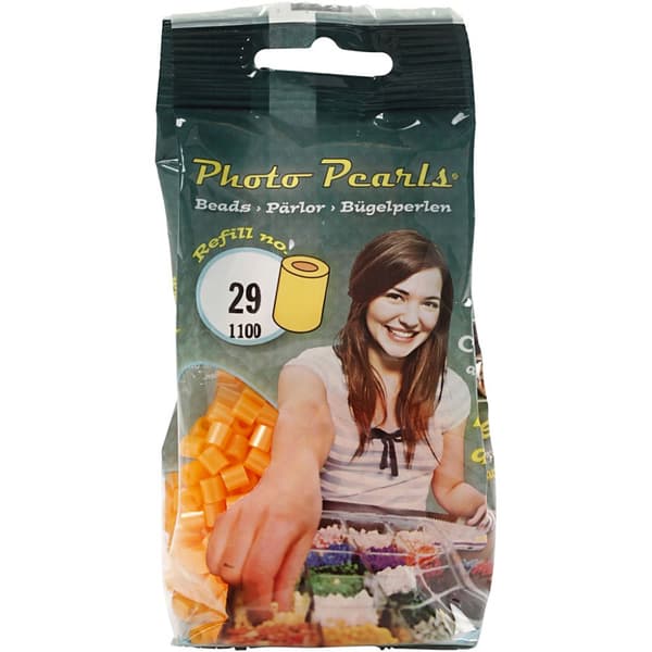 Photo Pearls, str. 5x5 mm, hullstr. 2,5 mm, 1100 stk., aprikos (29)