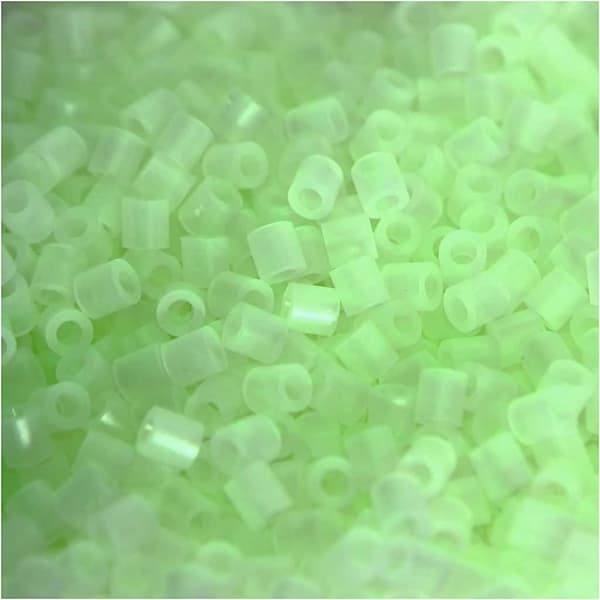 Rørperler, str. 5x5 mm, hullstr. 2,5 mm, 1100 stk., selvlysende