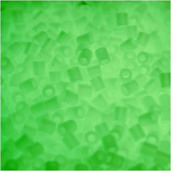 Rørperler, str. 5x5 mm, hullstr. 2,5 mm, 1100 stk., selvlysende