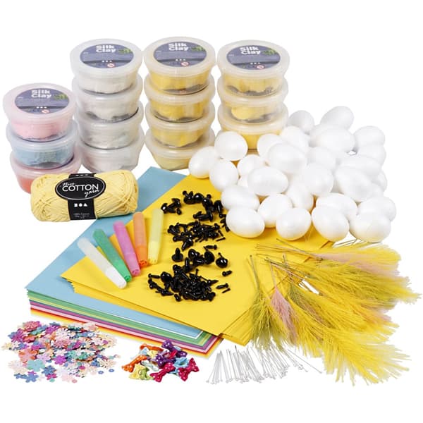 Klass set Pysselset Påsk - Kycklingar med Silk Clay