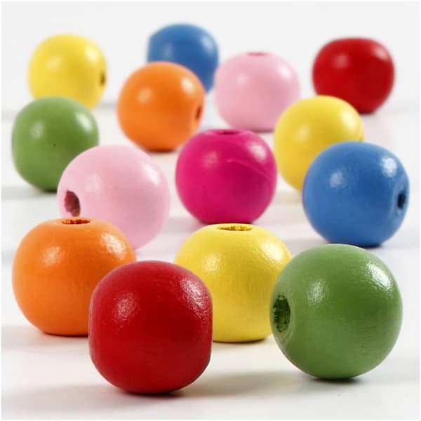 Träpärlor - 12 mm - 500 g - ca 800 st