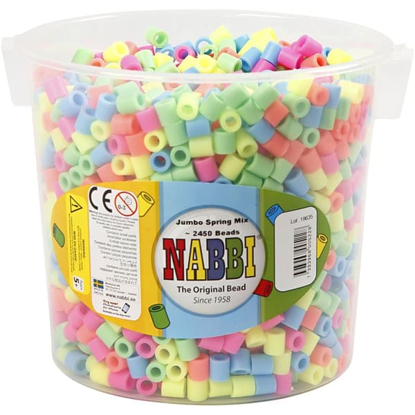 Nabbi Pärlor Jumbo 10mm - Pastellfärger - 2450 st