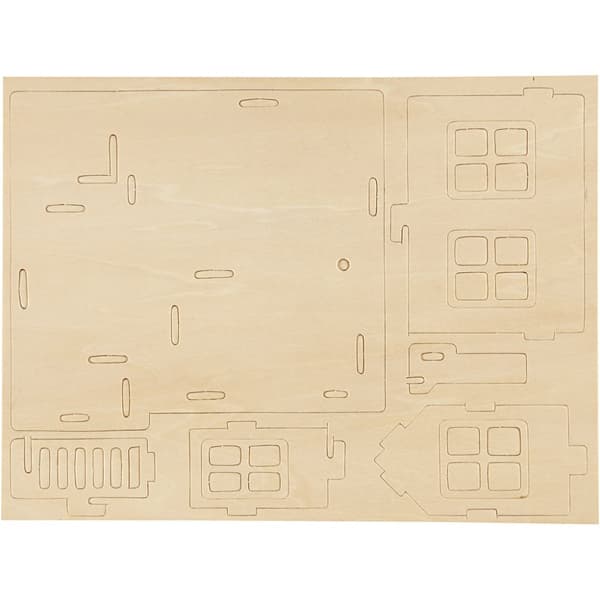 3D Pussel - Hus med Terrass - Höjd: 15 cm  - Plywood