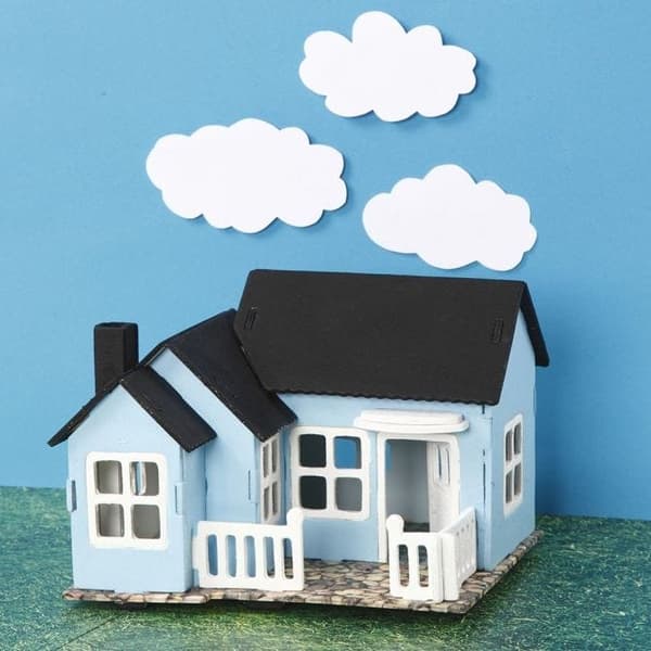 3D Pussel - Hus med Terrass - Höjd: 15 cm  - Plywood