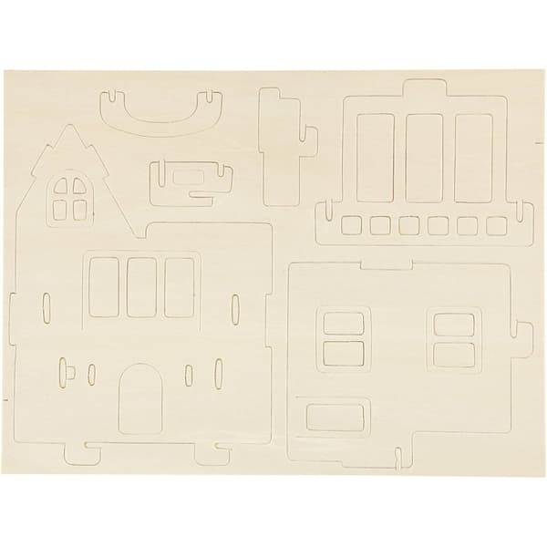 3D Pussel - Hus med balkong - Höjd: 19 cm - Plywood