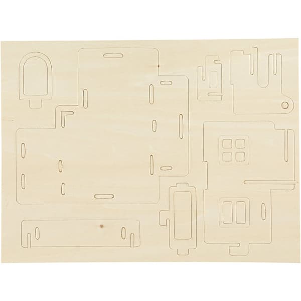 3D Pussel - Hus med balkong - Höjd: 19 cm - Plywood