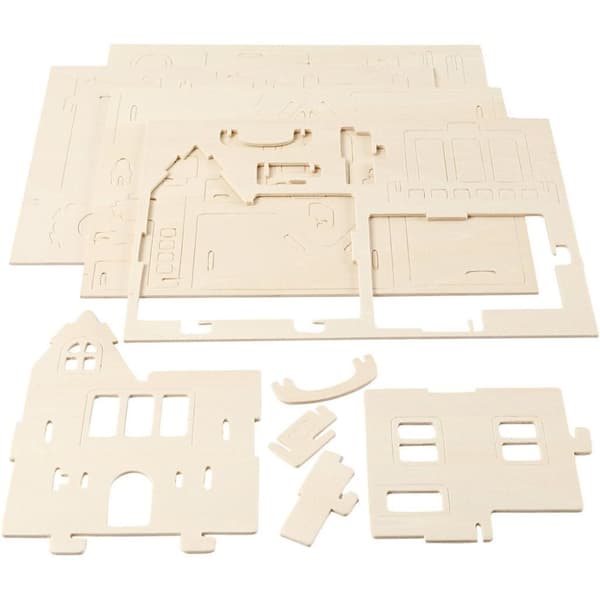 3D Pussel - Hus med balkong - Höjd: 19 cm - Plywood