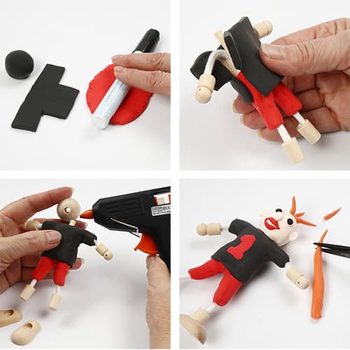 Flexi Träfigurer 4 st - Höjd 12 cm