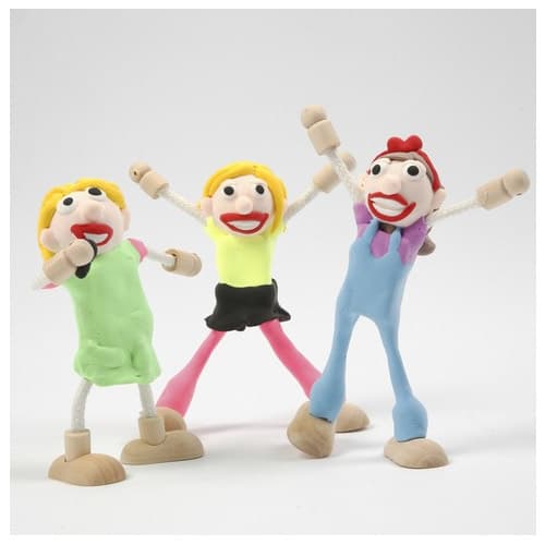 Flexi Träfigurer 4 st - Höjd 12 cm