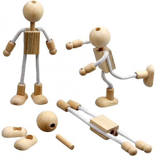 Flexi Träfigurer 4 st - Höjd 12 cm