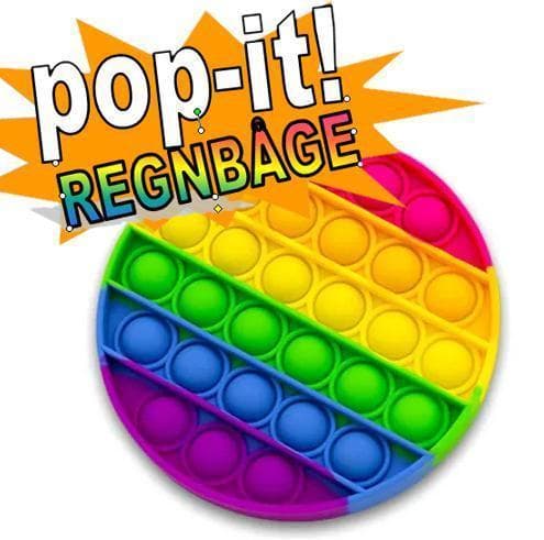 Pop It Fidget Toy Original - Rainbow Round - CE-godkjent