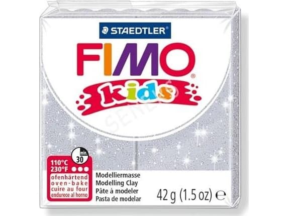 FIMO Mod.masse Fimo barnehvit glitter
