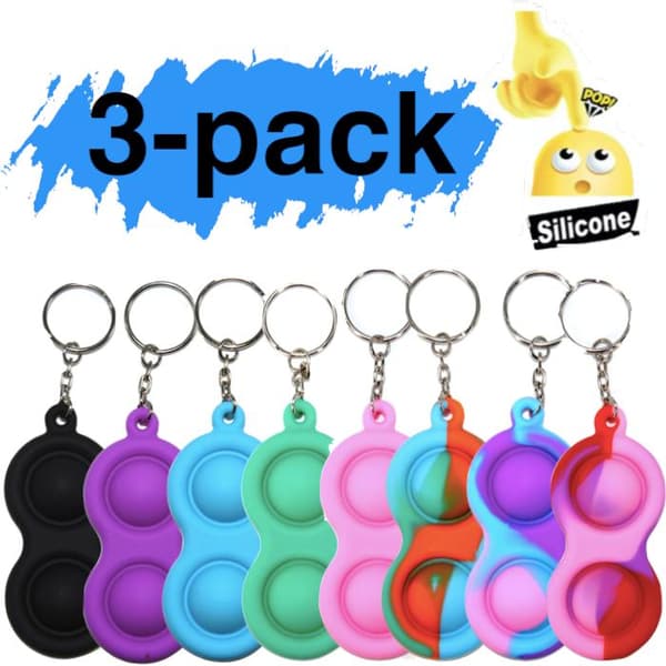 3-pack Enkel fordypning, MINI Pop it Fidget Finger Leketøy / Leketøy - CE