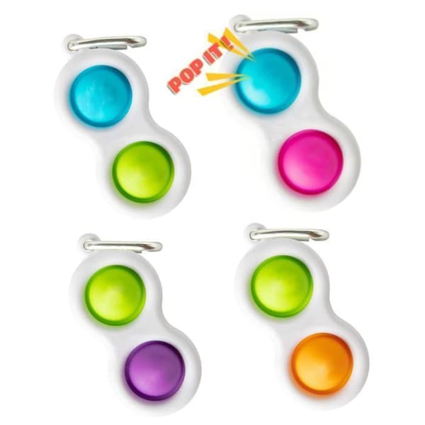3 stk Multipack - Enkel fordybning, MINI Pop it Fidget Finger Legetøj - CE