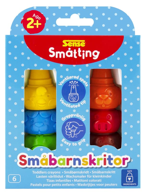 Småtting Småbarnskrita från 2 år 6-pack Sense