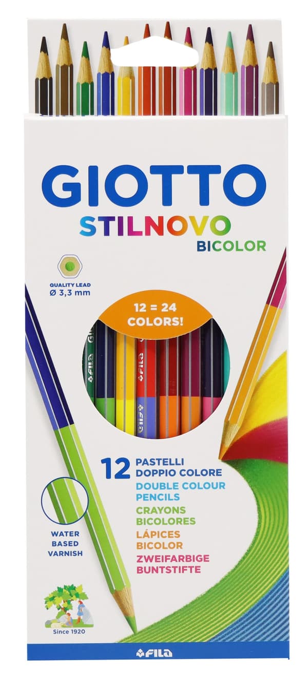 Färgpennor 12-p Bicolor, Giotto Stilnovo
