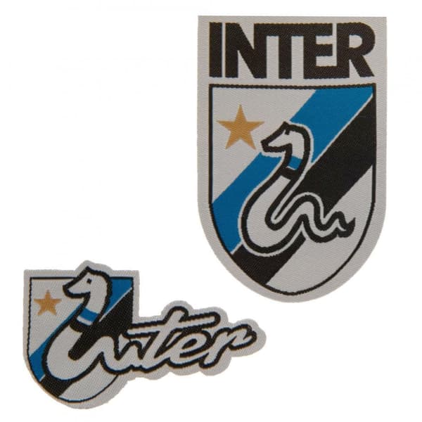 Inter Milan FC Sæt med strygemærker med logo (pakke med 2) White/Black/Blue One Size