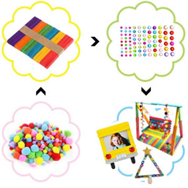 Mega Craft kit - Piberenser, bevægelige øjne, bolde