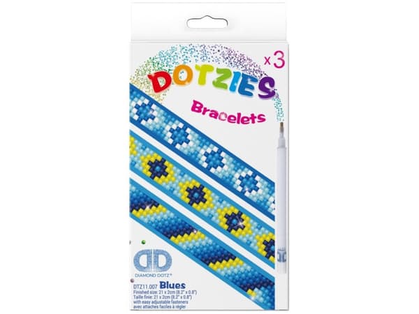Diamond Dotz Armbånd 3 stk, Blå Blues
