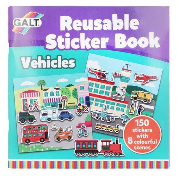 Galt Stickerbok Fordon - Klistermärken Återanvändningsbara